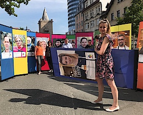 Charaktere der Jenaer Innenstadt präsentieren eine neue Plakatkampagne